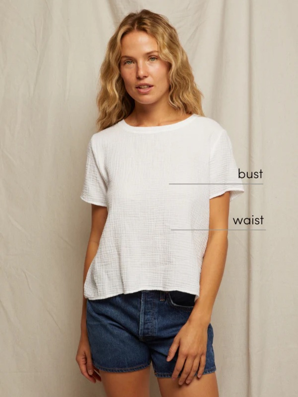 NWT perfectwhitetee Charlotte Double Gauze Tee Size Medium